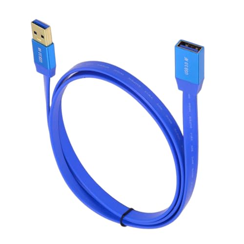 NFHK Ultra Flat Slim USB 3.0 Type-A Male to USB3.0 A Female Cable Extension Blue 5Gbps for Disk SSD Camera Data (200cm) von NFHK