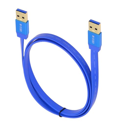 NFHK Ultra Flat Slim USB 3.0 Type-A Male to USB3.0 A Male Cable Extension Blue 5Gbps for Disk SSD Camera Data (60cm) von NFHK