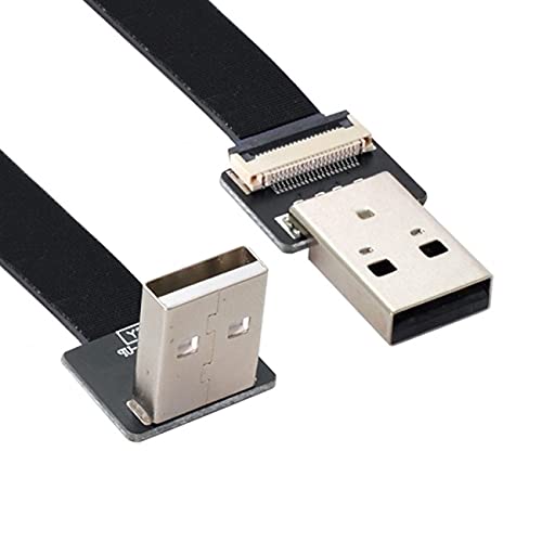 NFHK Up Angled USB 2.0 Type-A Male to Type-A Male Data Flat Slim FPC Cable 90 Degree for FPV & Disk & Scanner & Printer 50CM NFHK Up Angled USB 2.0 Type-A Male to Type-A Male Data Flat Slim FPC Cable 90 Degree for FPV & Disk & Scanner & Printer 50CM von NFHK