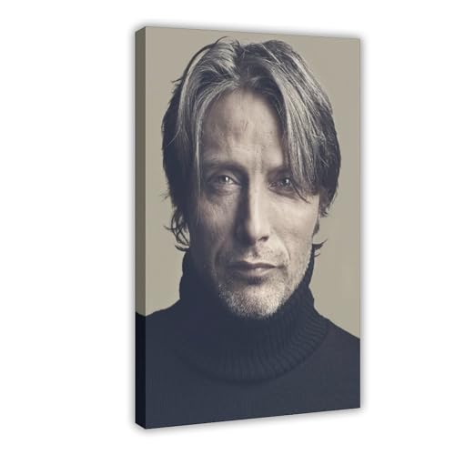 NFJUVX Mads Mikkelsen Poster (29) Leinwandposter, Schlafzimmer-Dekor, Sportlandschaft, Büro, Raumdekoration, Geschenk, Rahmen-Stil, 50 x 75 cm von NFJUVX