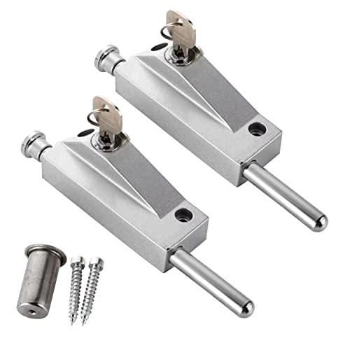 2 Stück Glastürschlösser aus Aluminiumlegierung, Bodenverriegelung, Türriegel, Diebstahlsicherung, Drehtürverriegelung, für rahmenlose Glastüren im Badezimmer-WC-Shop (Silber) von NFLOBD