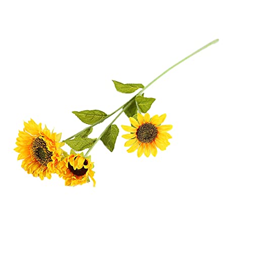 Künstliche Sonnenblume mit Langem Stiel, Seiden-Sonnenblumen-Zweig, Frühlings-Sommer-Blumenarrangement für Zuhause, Wohnzimmer, Dekoration, Hochzeitsstrauß(7 Zweig) von NFNSIG