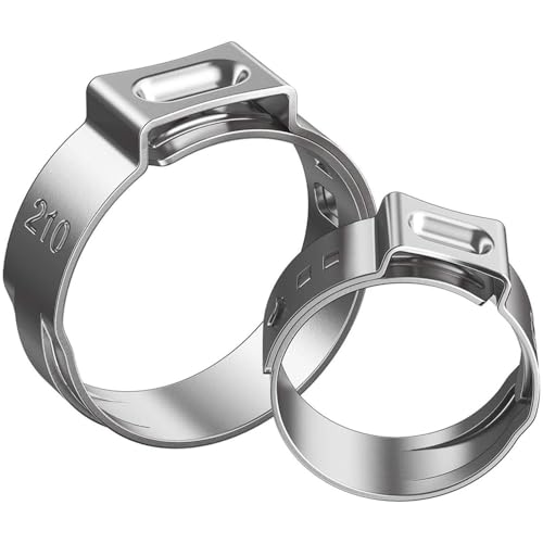 Rohrclips 10 Stücke 304 Edelstahl Einzel-Ohr-Schlauchschellen Clip(11.5 14.0mm) von NFOQRVKW