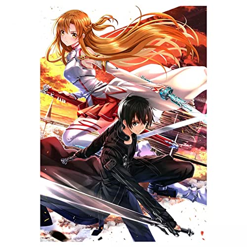 NFRAZ 5D-Diamantgemälde zum Selbermachen, rund, Anime „Sword Art Online“, Kreuzstich, 3D-Stickerei, Strass-Mosaik, Heimdekoration, 30 x 40 cm NFRAZ 5D-Diamantgemälde zum Selbermachen, rund, Anime „Sword Art Online“, Kreuzstich, 3D-Stickerei, Strass-Mosaik, Heimdekoration, 30 x 40 cm von NFRAZ