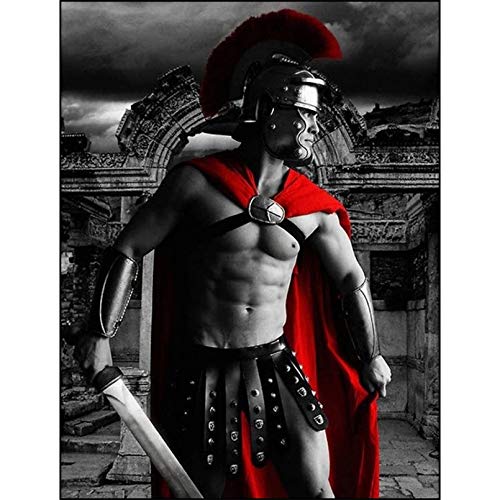 NFRAZ 5D-Diamantmalerei zum Selbermachen, Kreuzstich, Gladiator, römischer Krieger, Bild, Kristallmosaik, runde Diamantstickerei, Dekor, 30 x 40 cm NFRAZ 5D-Diamantmalerei zum Selbermachen, Kreuzstich, Gladiator, römischer Krieger, Bild, Kristallmosaik, runde Diamantstickerei, Dekor, 30 x 40 cm von NFRAZ