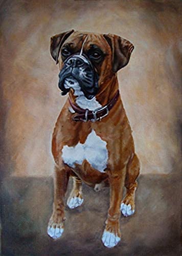 NFRAZ Boxer, süßer Hund, 5D-Diamantmalerei, Kreuzstich, Heimdekoration, Diamantstickerei, Cartoon-Mosaikkunst, 40 x 40 cm von NFRAZ