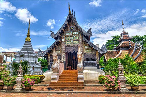 NFRAZ DIY 5D Diamant-Malerei-Set, Bohrer Thailand, Chiang Mai Tempel, Kristall-Strass-Stickerei, Kreuzstich, Wanddekoration für Zuhause, 50 x 60 cm NFRAZ DIY 5D Diamant-Malerei-Set, Bohrer Thailand, Chiang Mai Tempel, Kristall-Strass-Stickerei, Kreuzstich, Wanddekoration für Zuhause, 50 x 60 cm von NFRAZ