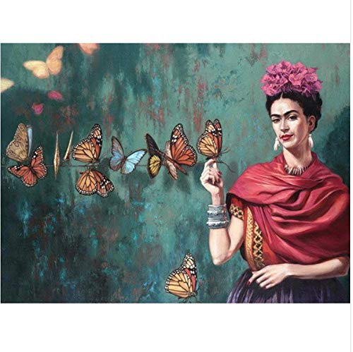 NFRAZ Diamant Malerei Stickerei 5D DIY Diamant Mosaik Frida Kahlo & Schmetterling Strass Kreuz Stich Kits Dekoration 50x60CM NFRAZ Diamant Malerei Stickerei 5D DIY Diamant Mosaik Frida Kahlo & Schmetterling Strass Kreuz Stich Kits Dekoration 50x60CM von NFRAZ