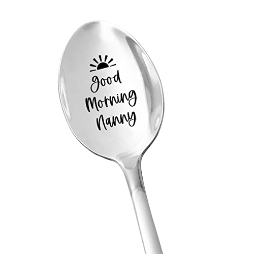 Best Nanny Gifts – Good Morning Nanny – Tee Kaffee Liebhaber Edelstahl Gravur Löffel Lustiges Geschenk für Muttertag Weihnachten Geburtstag von Enkelkids von NGAEAK