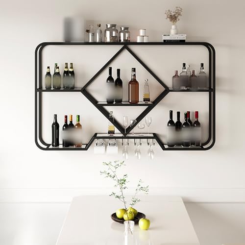 NGAMITSX LED-Wandregal zum Aufhängen, Wandbar-Regal, Weinregal, Weinregal, industrielle Wandmontage, für Hausbar, Esszimmer, Küche (Farbe: Schwarz, Größe: Keine LED_ NGAMITSX LED-Wandregal zum Aufhängen, Wandbar-Regal, Weinregal, Weinregal, industrielle Wandmontage, für Hausbar, Esszimmer, Küche (Farbe: Schwarz, Größe: Keine LED_ von NGAMITSX