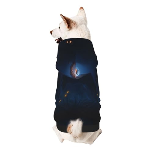 Hunde-Kapuzenpullover für kleine Hunde mit Halloween-Nacht, elastischer Stoff, weich und warm für das Tier und einfach zu tragen von NGANOH
