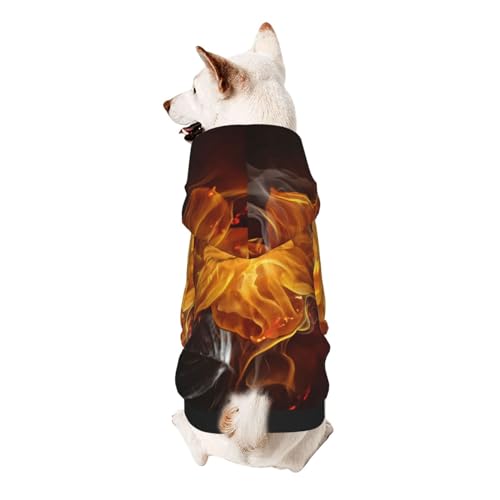 Hunde-Kapuzenpullover mit Flammenblumen-Motiv, für kleine Hunde, elastischer Stoff, weich und warm für das Tier und einfach zu tragen von NGANOH