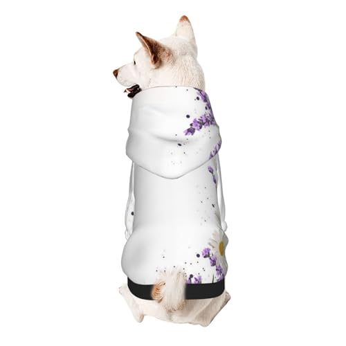 Hunde-Kapuzenpullover mit Lavendelblüte, für kleine Hunde, elastischer Stoff, weich und warm für das Tier und einfach zu tragen von NGANOH