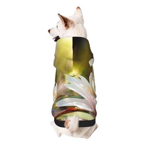 Hunde-Kapuzenpullover mit Lotusblütenmotiv, für kleine Hunde, elastischer Stoff, weich und warm für das Tier und einfach zu tragen von NGANOH