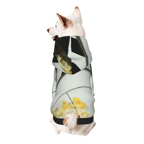 Hunde-Kapuzenpullover mit Schindel- und Popcorn-Motiv für kleine Hunde, elastischer Stoff, weich und warm für das Tier und einfach zu tragen von NGANOH