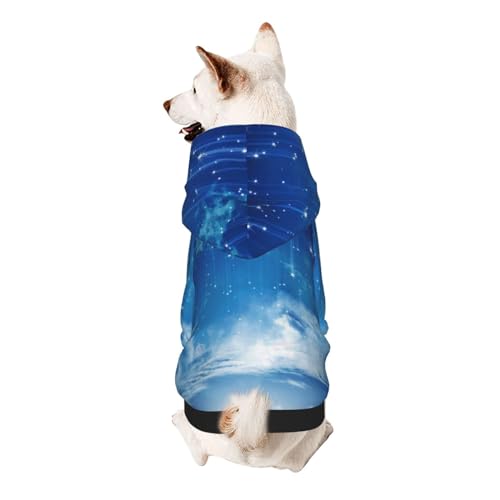 Hunde-Kapuzenpullover mit Sternenhimmel-Motiv für kleine Hunde, elastischer Stoff, weich und warm für das Tier und einfach zu tragen von NGANOH