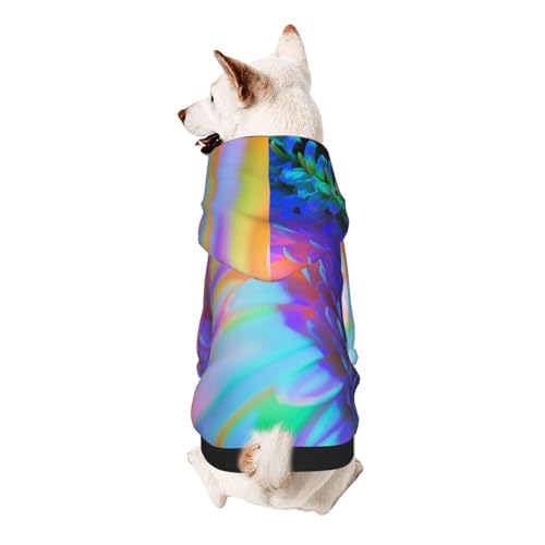 Hunde-Kapuzenpullover mit buntem Blumenmotiv für kleine Hunde, elastischer Stoff, weich und warm für das Tier und einfach zu tragen von NGANOH
