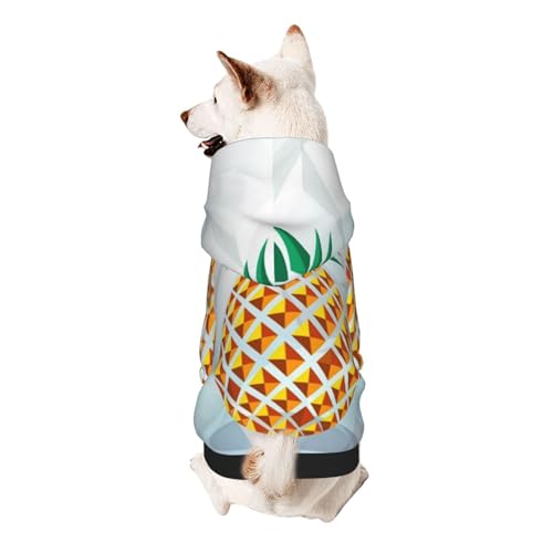 Pineapple Geometrischer Hunde-Kapuzenpullover für kleine Hunde, elastischer Stoff, weich und warm für das Tier und einfach zu tragen von NGANOH