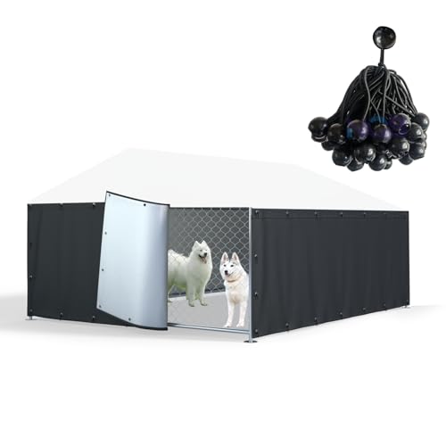 NGB Outdoor-Zwinger-Zaunabdeckung, 3 m B x 3 m L, mit mehreren elastischen Kugelschnüre, aus wasserdichtem 600D-Oxford-Gewebe, Ersatzgehäuseabdeckungen. von NGB