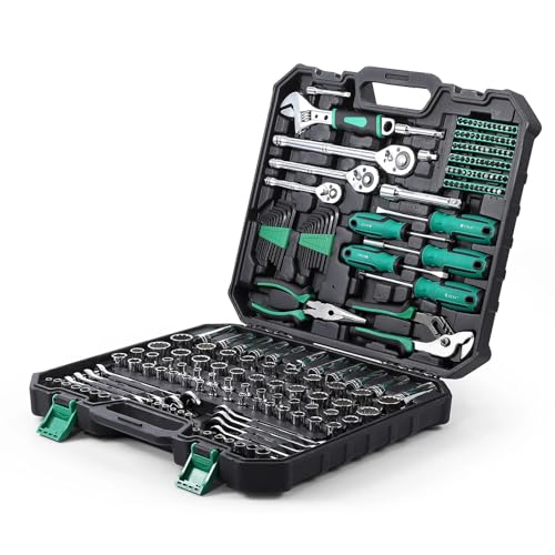 213-teiliges Mechaniker-Werkzeugset, Allzweck-Mix-Steckschlüssel und Schraubenschlüssel, Handwerkzeugset, Autoreparatur-Werkzeugset, Heimwerkzeugset 213-teiliges Mechaniker-Werkzeugset, Allzweck-Mix-Steckschlüssel und Schraubenschlüssel, Handwerkzeugset, Autoreparatur-Werkzeugset, Heimwerkzeugset von NGBFF