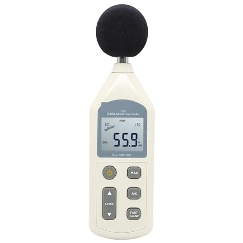 Dezibel Messgerät, 30-130dB LCD Digital Sound Level Meter Lärm Messgerät Dezibel Überwachung Logger Tester(1361) von NGBFF