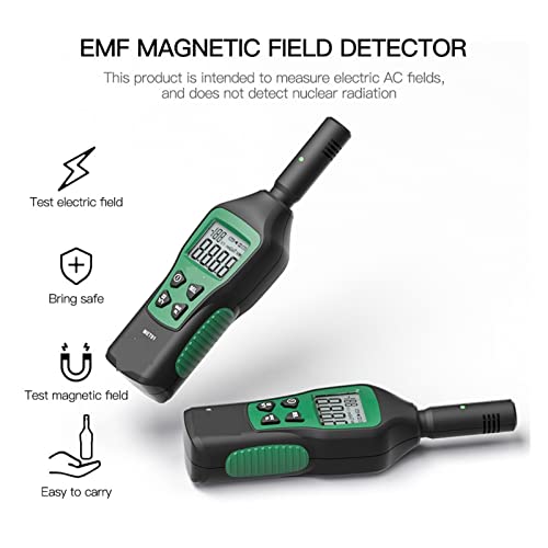 EMF Messgerät, Elektromagnetischer Feldstrahlungsdetektor-Tester Handheld EMF Meter Haushalt präzise Mikrowellenofen Computerstrahlungstester(Green) von NGBFF
