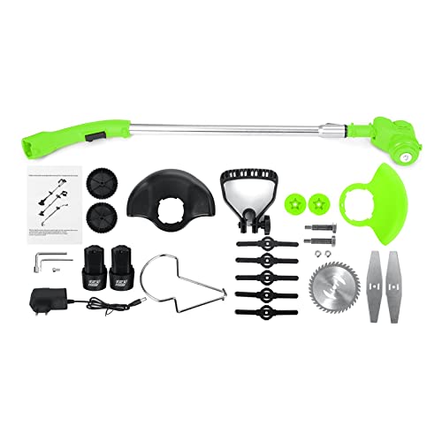 Heckenschere, 600 W leistungsstarke elektrische Gras Trimmer Cutter Weeder 18 VF Rasenmäher Akku-Schneidemaschine Garten Werkzeug mit 2 PC Li-Ion Akku(2 Battery) von NGBFF