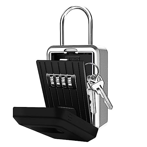 Mini Tresor, An der Wand montierter Schlüsselsafe, Mini-Schlüsselkasten, Schlüsselaufbewahrungsschloss mit 4-stelliger Kombination, wasserdichte Abdeckung for den Außenbereich(Waterproof Cover) von NGBFF