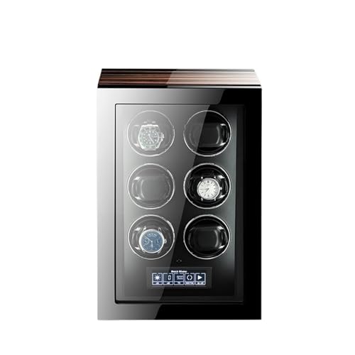 Mini Tresor, Luxus-Automatik-Uhrenbewer-Safe Mit Motor-LCD-Touchscreen Und Hölzernen Uhrenzubehörboxen Mit Fernbedienung(6206) von NGBFF