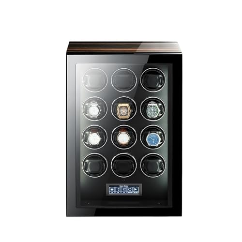 Mini Tresor, Luxus-Automatik-Uhrenbewer-Safe Mit Motor-LCD-Touchscreen Und Hölzernen Uhrenzubehörboxen Mit Fernbedienung(6212) von NGBFF