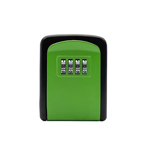 Mini Tresor, Passwort-Schlüsselkasten aus Aluminiumlegierung, wandmontierter Schlüsseltresor, wasserdichter Schlüsselkasten for den Außenbereich, 4-Bit-Passwort-Schlüsselkasten(Green) von NGBFF