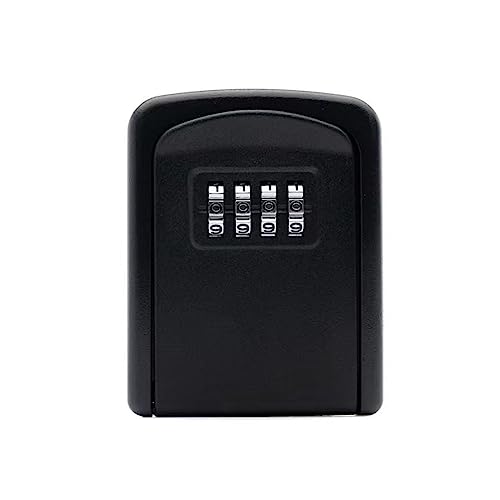 Mini Tresor, Passwort-Schlüsselkasten aus Aluminiumlegierung, wandmontierter Schlüsseltresor, wasserdichter Schlüsselkasten for den Außenbereich, 4-Bit-Passwort-Schlüsselkasten(Noir) von NGBFF