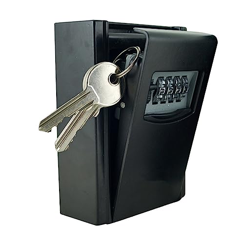 Mini Tresor, Passwort-Schlüsselsafe, Outdoor-Schlüsselkasten mit 4-stelliger Kombination, Schlüsselcode, großer Speicher, an der Wand montierte Sicherheits-Passwortboxen von NGBFF