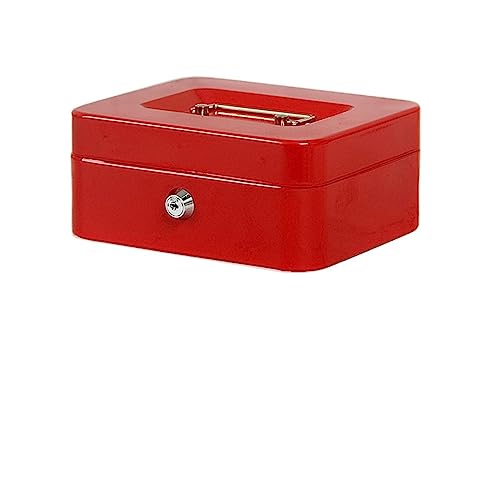 Mini Tresor, Praktische Mini-Geldspardose aus Edelstahl, Sicherheitsschloss, abschließbar, sicher, klein, passend for Hausdekoration, 3 Größen L/XL/XXL(XXL red Key) von NGBFF