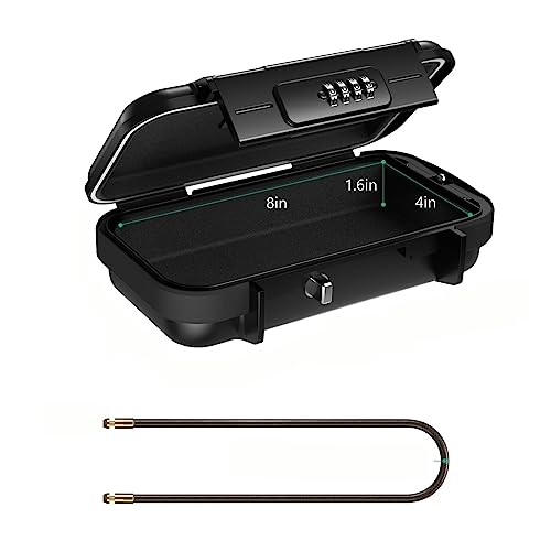 Mini Tresor, Safe Lock Box Tragbarer Safe 4-stelliges Zahlenschloss mit Seil Outdoor Camp Wandern Sport Fitnessstudio Sicherheitsaufbewahrung Schlüsselbox(Noir) von NGBFF