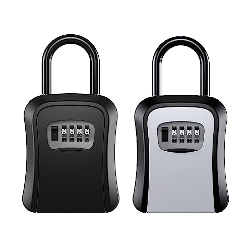 Mini Tresor, Schlüsselkasten, wandmontierter Schlüsselsafe, wetterfest, 4-stellige Zahlenkombination, Schlüsselaufbewahrung, Schlüsselkasten for den Innen- und Außenbereich, Schlüsselhalter(2PCS Set) Mini Tresor, Schlüsselkasten, wandmontierter Schlüsselsafe, wetterfest, 4-stellige Zahlenkombination, Schlüsselaufbewahrung, Schlüsselkasten for den Innen- und Außenbereich, Schlüsselhalter(2PCS Set) von NGBFF