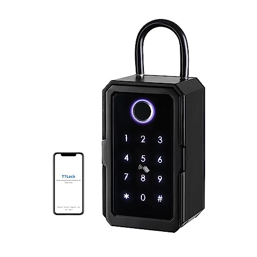 Mini Tresor, Schlüsselsafe Tuya Ttlock Fingerabdruck Digitaler Schlüsselkasten App Fernzugriff Wandmontage Kombinationssicherheit -Schließfach(Ttlock app) von NGBFF