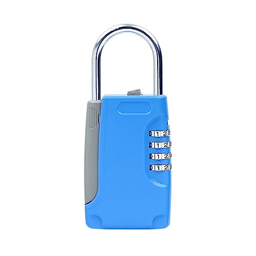 Mini Tresor, Versteckter Schlüsselsafe, Zahlenschloss mit 4 digitalen Passwörtern und Haken, Mini-Geheimbox aus Metall for Zuhause, Villa, Wohnwagen(Blue) von NGBFF