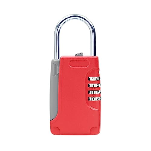 Mini Tresor, Versteckter Schlüsselsafe, Zahlenschloss mit 4 digitalen Passwörtern und Haken, Mini-Geheimbox aus Metall for Zuhause, Villa, Wohnwagen(Rood) von NGBFF