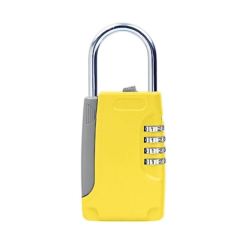 Mini Tresor, Versteckter Schlüsselsafe, Zahlenschloss mit 4 digitalen Passwörtern und Haken, Mini-Geheimbox aus Metall for Zuhause, Villa, Wohnwagen(Yellow) von NGBFF