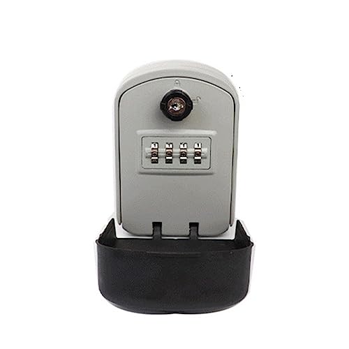Mini Tresor, Wandmontierte Schlüsselaufbewahrungs-Geheimbox, Organizer, 4-stelliges Kombinationspasswort, Sicherheitscode-Schloss mit Schlüsselsafe for Zuhause und im Freien(Grey) von NGBFF