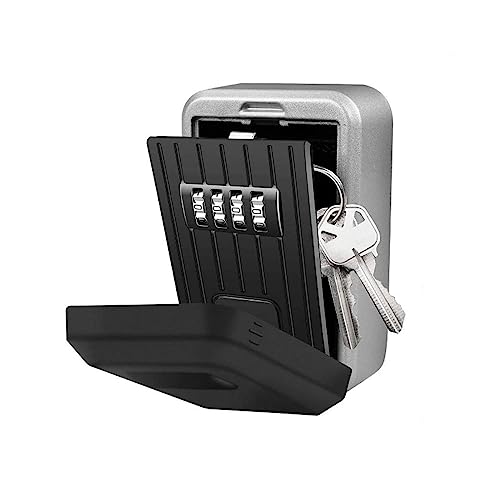 Mini Tresor, Wandmontierter Schlüsselsafe, Mini-Aufbewahrungsschlüsselkasten, Schlüsselaufbewahrungsschloss mit 4-stelliger Zahlenkombination, wasserdichter Abdeckung for den Außenbereich von NGBFF