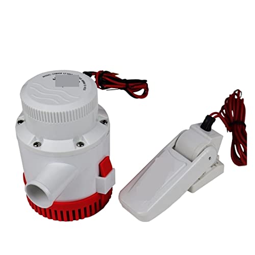 NGBFF 3000 GPH Large Flow DC 12 V 24 V Bilgenpumpe mit Bilgenschwimmerschalter Elektrische Wasserpumpe for Boote Tauchboot(12v) von NGBFF