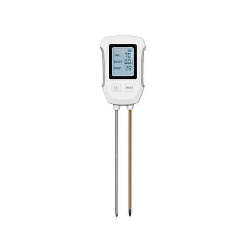 NGBFF Bodentester, 3 in 1 Boden PH Detektor Tester LCD Bildschirm Thermometer Feuchtigkeit Meter for Gartenarbeit Blume Topf von NGBFF