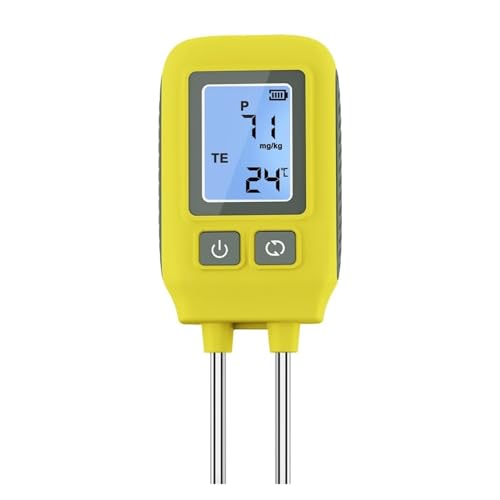NGBFF Bodentester, 4 in 1 Bodentester LCD-Hintergrundbeleuchtung Bodendünger Nährstoffdetektor Bodentemperaturmessgerät for den Bauernhof von NGBFF