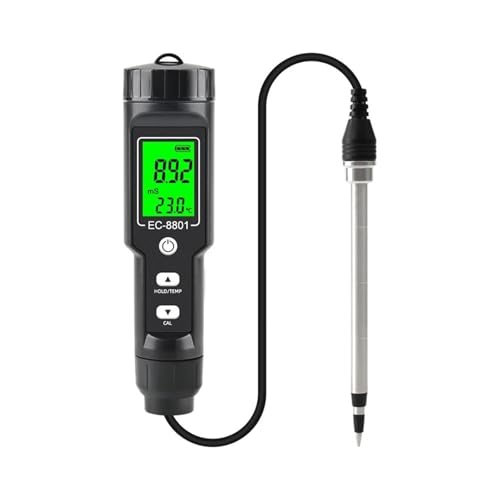 NGBFF Bodentester, Digitaler Bodentester, Leitfähigkeitsmessgerät, Genauigkeitssensor mit ATC for Hydrokultur-Pflanzen, Gartenarbeit(EC-8801BB) von NGBFF