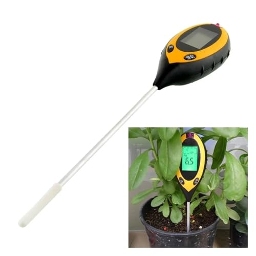 NGBFF Bodentester, Professionelles Boden-PH-Meter LCD Digital Temperatur Sonnenlicht Feuchtigkeit PH Garten Bodentester Säure von NGBFF