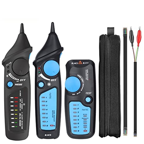 Netzwerkkabeltester, FWT81. Kabel-Tracker. RJ45 RJ11. Telefonkabel-Netzwerk. LAN-Fernseher Elektrischer Leitungsfinder-Tester + AVD06. Dual-Modus-Spannungsprüfer von NGBFF