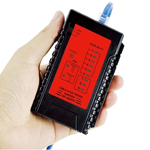 Netzwerkkabeltester, NF-468PF POE Tester Erkennung Norm Lan Netzwerk-Kabel Durchgangsprüfung RJ11 RJ45 LED Hell von NGBFF