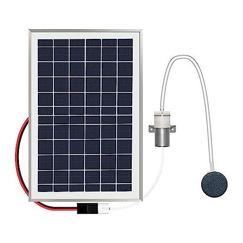 Springbrunnen Solar, Aquarium Aquarium Luftpumpe Gehärtetes Glas Panel Solar Sauerstoff Spender Sauerstoff Pumpe Belüftung Luft Volumen Fisch Teich Pumpe Fisch,für Garten, Vogelbad, Teich und Fische( von NGBFF